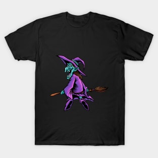 halloween witch flying broom T-Shirt